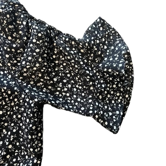 Storia New Black and White Floral Ruffled Romper Jumpsuit Women’s Large - Picture 7 of 16